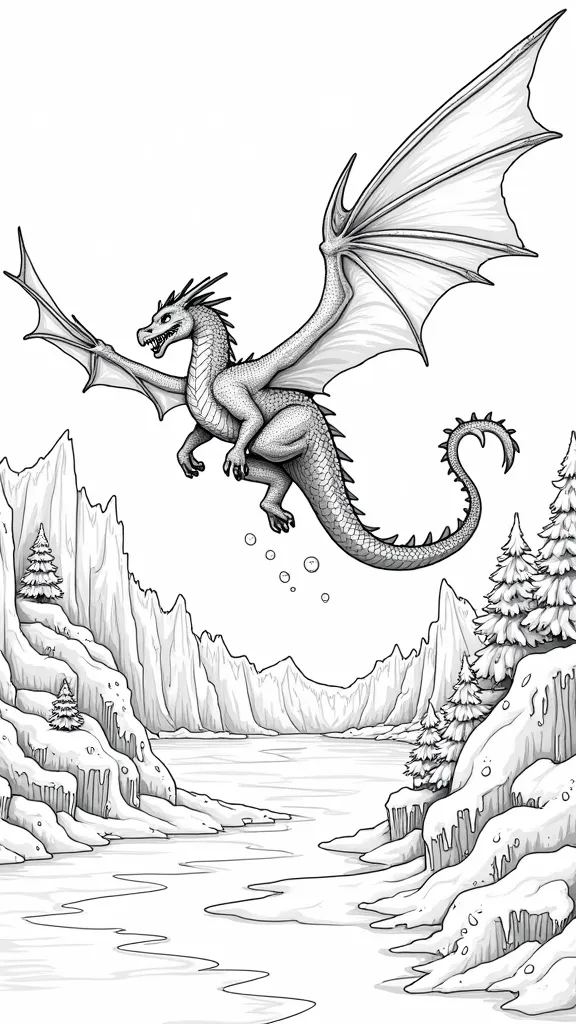 coloriage de dragon de glace